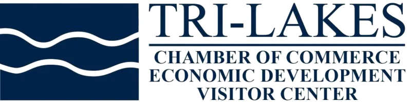 Tri-Lakes Chamber of Commerce, Economic Development, and Visitor Center logo.