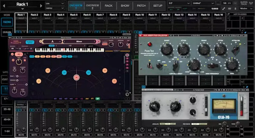 Audio mixing software interface used for designing powerful sound environments for events.