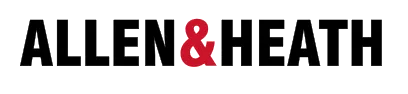 Allen & Heath logo with black text and a red ampersand.