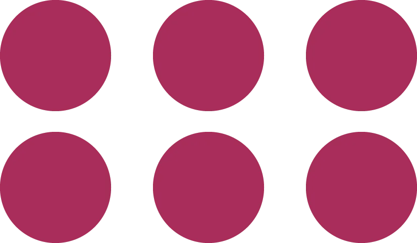 Six magenta circles arranged in two rows.